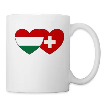 Hongrie Suisse Drapeau Cœur - Mug blanc - blanc - Droite
