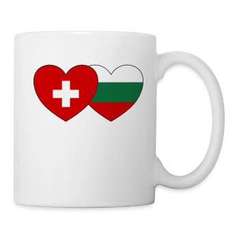 Switzerland Bulgaria Flag Heart - Mug - white - Right