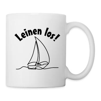 Leinen los - Segelboot und Seglerspruch - Tasse - Weiß - Rechts