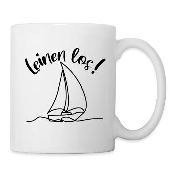 Leinen los - Segelboot und Seglerspruch - Tasse - Weiß - Rechts