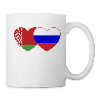 Biélorussie Russie Drapeau Cœur - Mug blanc - blanc - Droite