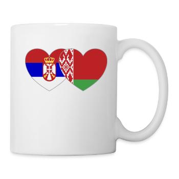 Serbie Biélorussie Drapeau Cœur - Mug blanc - blanc - Droite