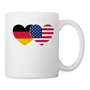 Germany USA Flag Heart - Mug - white - Right