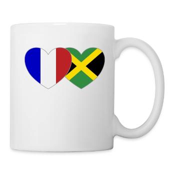Frankreich Jamaika Flagge Herz - Tasse - Weiß - Rechts