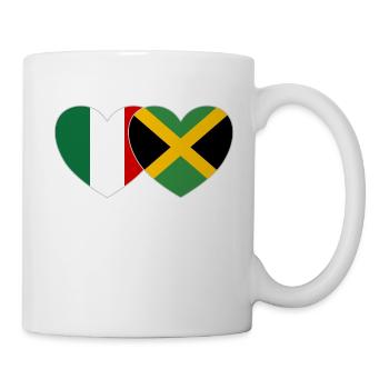 Italien Jamaika Flagge Herz - Tasse - Weiß - Rechts