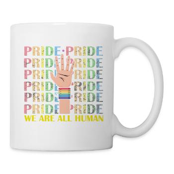 We Are All Human Cool PRIDE Retro Designs - Tasse - Weiß - Rechts