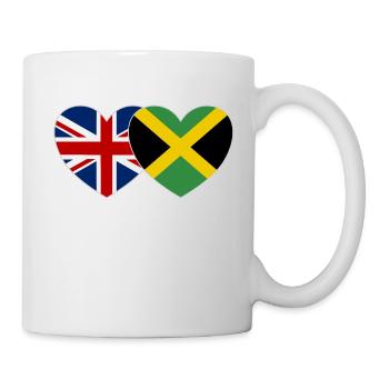 Großbritannien Jamaika Flagge Herz - Tasse - Weiß - Rechts