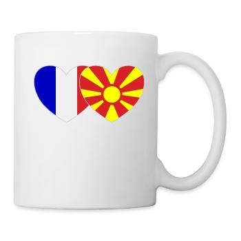 Frankreich Mazedonien Flagge Herz - Tasse - Weiß - Rechts