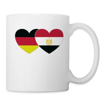 Germany Egypt Flag Heart - Mug - white - Right