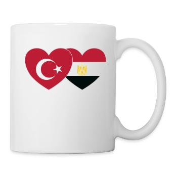 Turkey Egypt Flag Heart - Mug - white - Right