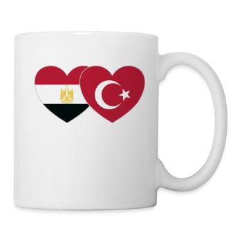 Egypte Turquie Drapeau Coeur - Mug blanc - blanc - Droite