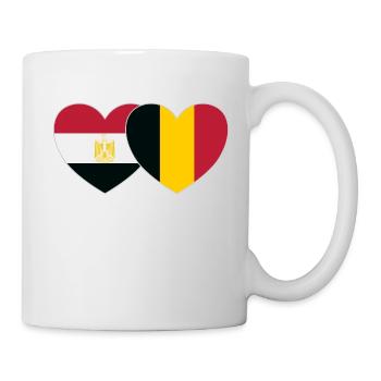 Egypte Belgique Drapeau Coeur - Mug blanc - blanc - Droite