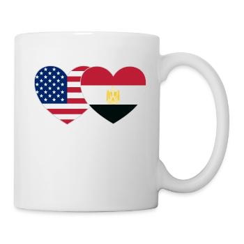 USA Egypt Flag Heart - Mug - white - Right