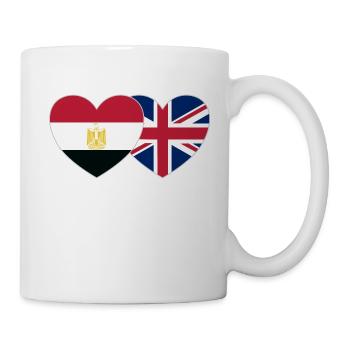 Ägypten Großbritannien Flagge Herz - Tasse - Weiß - Rechts
