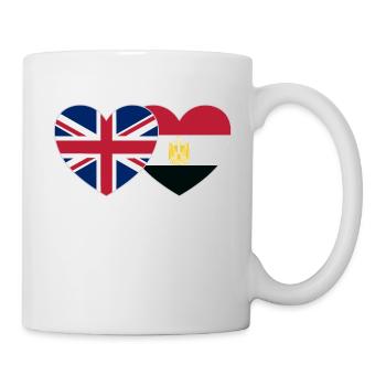 Great Britain Egypt Flag Heart - Mug - white - Right