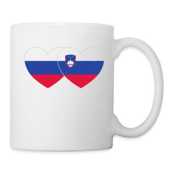 Russia Slovenia Flag Heart - Mug - white - Right