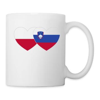 Poland Slovenia Flag Heart - Mug - white - Right