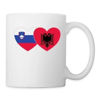Slovenia Albania Flag Heart - Mug - white - Right