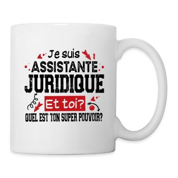 Assistante Juridique Juriste Super Pouvoir Cadeau - Mug blanc - blanc - Droite