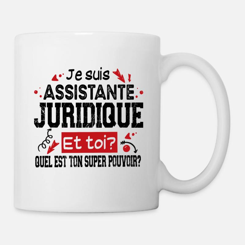 Assistante Juridique Juriste Super Pouvoir Cadeau - Mug blanc - blanc