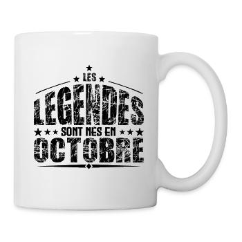 Octobre | les Légendes sont nés en Octobre Anniver - Mug blanc - blanc - Droite