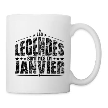 Janvier | les Légendes sont nés en Janvier Anniver - Mug blanc - blanc - Droite