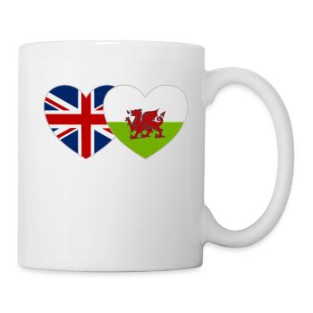 England Wales Flag Heart - Mug - white - Right