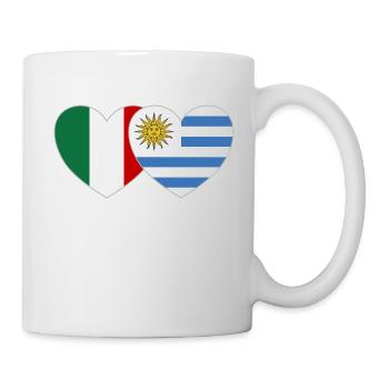 Italien Uruguay Flagge Herz - Tasse - Weiß - Rechts