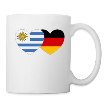 Uruguay Deutschland Flagge Herz - Tasse - Weiß - Rechts