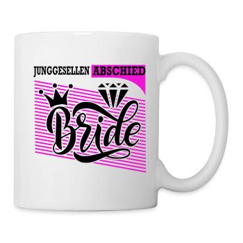 Junggesellenabschied Braut Bride Ring Krone - Tasse - Weiß - Rechts