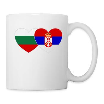 Bulgaria Serbia Flag Heart - Mug - white - Right