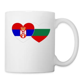 Serbia Bulgaria Flag Heart - Mug - white - Right