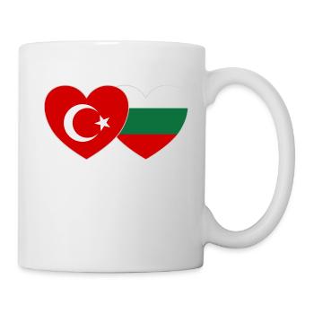 Türkei Bulgarien Flagge Herz - Tasse - Weiß - Rechts