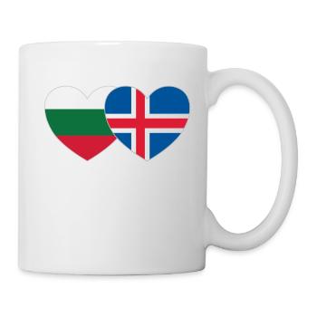 Bulgarie Islande Drapeau Coeur - Mug blanc - blanc - Droite