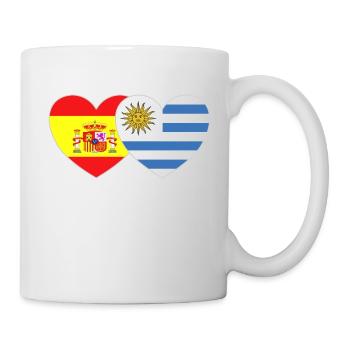 Spanien Uruguay Flagge Herz - Tasse - Weiß - Rechts