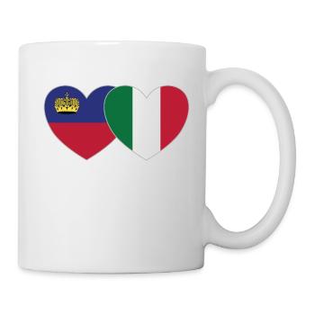 Liechtenstein Italien Flagge Herz - Tasse - Weiß - Rechts