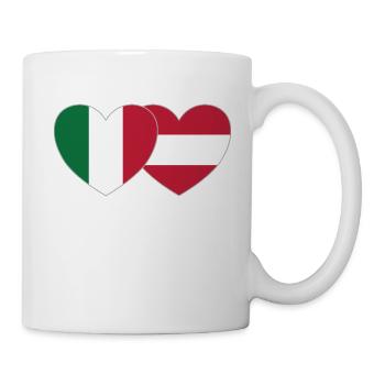 Italy Austria Flag Heart - Mug - white - Right