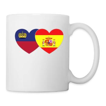 Liechtenstein Spain Flag Heart - Mug - white - Right
