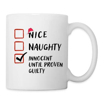 Freches nettes unschuldiges, lustiges Weihnachtsgeschenk - Tasse - Weiß - Rechts