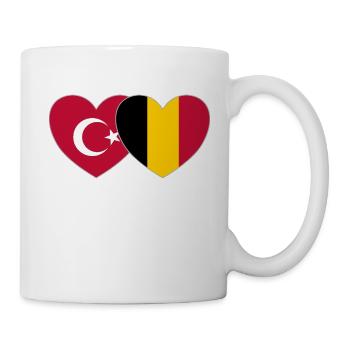 Turquie Belgique Drapeau Coeur - Mug blanc - blanc - Droite