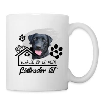 Schwarzer Labrador Spruch Zuhause ist wo mein..... - Tasse - Weiß - Rechts