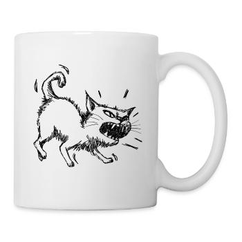 Wütende Katze gefährliches Kätzchen lustiger Kater - Tasse - Weiß - Rechts