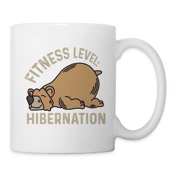 Fitnessstufe: Winterschlaf Schläfriger Kopf Gesche - Tasse - Weiß - Rechts