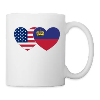 USA Liechtenstein Flagge Herz - Tasse - Weiß - Rechts