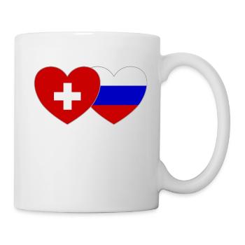 Suisse Russie Flag Coeur - Mug blanc - blanc - Droite