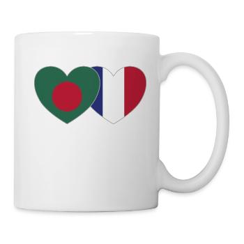 Bangladesh France Flag Heart - Mug - white - Right