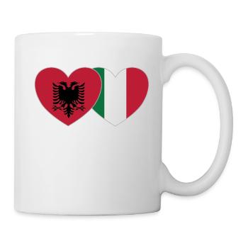 Albania Italy Flag Heart - Mug - white - Right