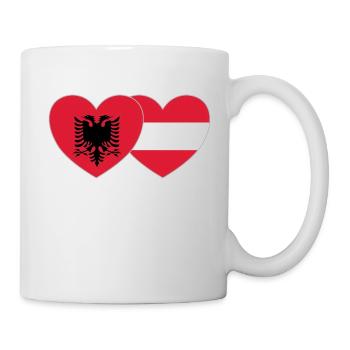 Albanien Österrecih Flagge Herz - Tasse - Weiß - Rechts
