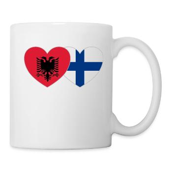 Albanie Finlande Drapeau Coeur - Mug blanc - blanc - Droite