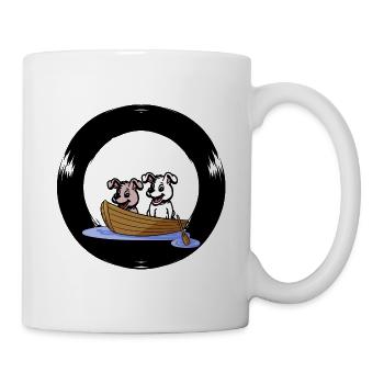 chiens bateau à rames bateau à aubes bateau à pagaie aviron - Mug blanc - blanc - Droite